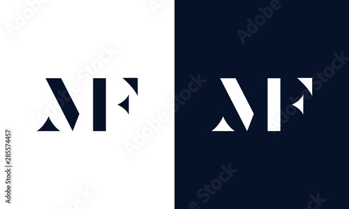 Abstract letter MF logo. This logo icon incorporate with abstract shape in the creative way. photo