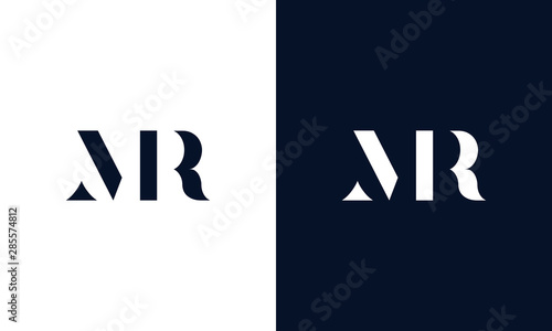 Abstract letter MR logo. This logo icon incorporate with abstract shape in the creative way. photo