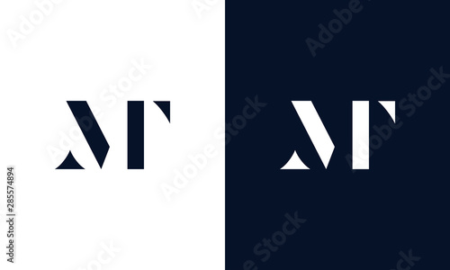 Abstract letter MT logo. This logo icon incorporate with abstract shape in the creative way. photo