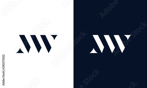 Abstract letter MW logo. This logo icon incorporate with abstract shape in the creative way. photo