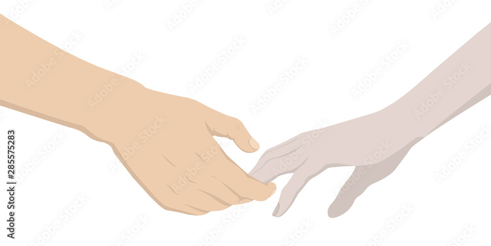 Two hands isolated on white background. Two hands isolated on white background.