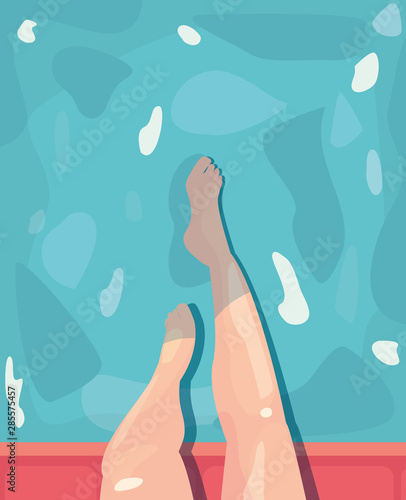 woman summer time vacations design