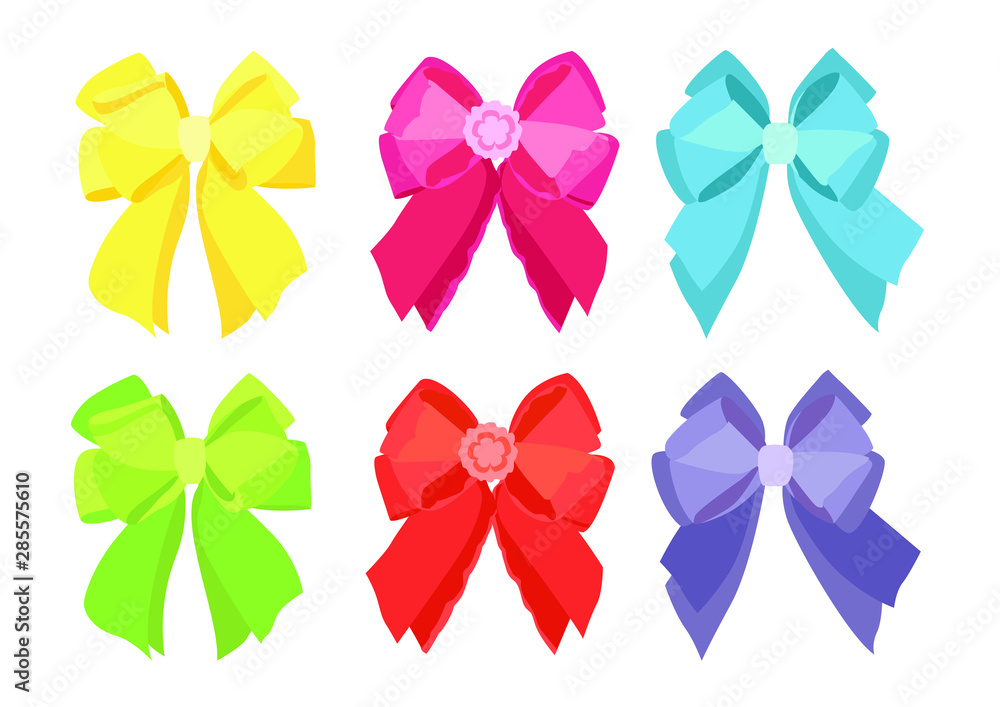 bow colour design and multicolored bow colorful on white background illustration vector 