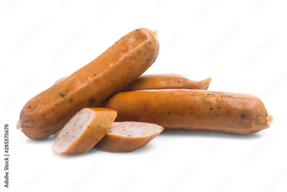 Frankfurter sausage isolated on white background Frankfurter sausage isolated on white background