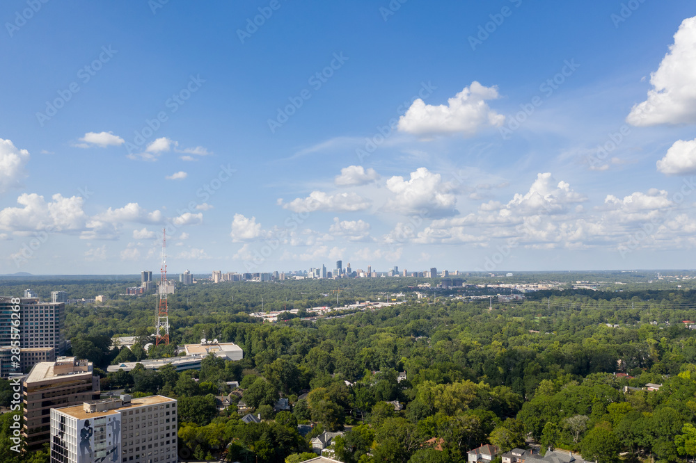 Aerial view Buckhead from Midtown Atlanta