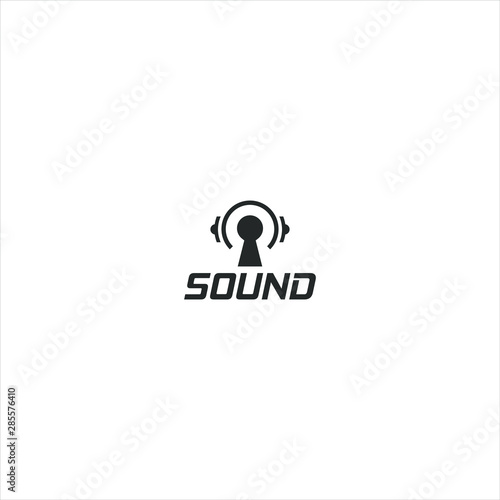 sound protection with black color for logo design , simple symbols, modern vectors, graphics and creative concepts