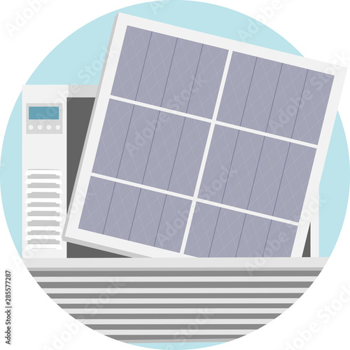 Household Chores Change Aircon Filter Illustration