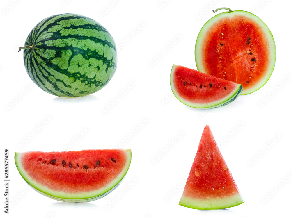 set of watarmelon on white background set of watarmelon on white background