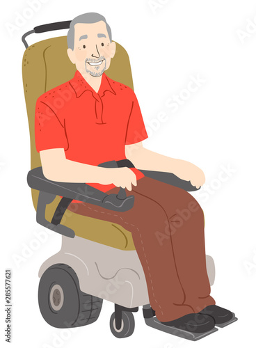 Senior Man Electric Wheelch...