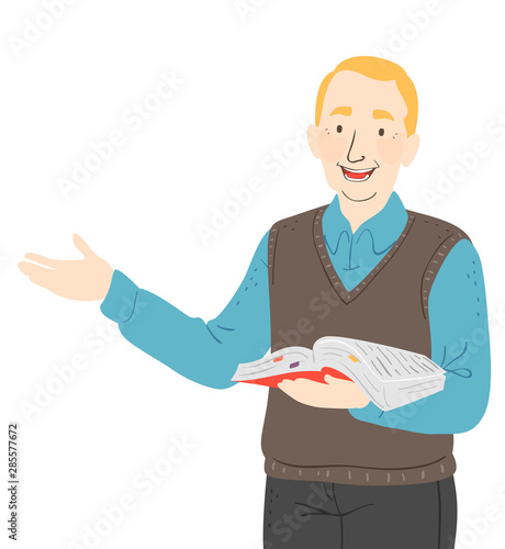 Senior Man Teacher Illustration