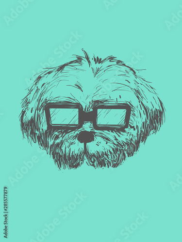 Dog Sketch Sunglasses Illus...