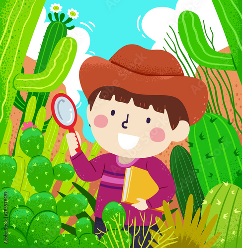 Kid Boy Desert Cactus Magni...