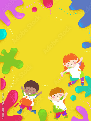 Kids Color Splats Backgroun...