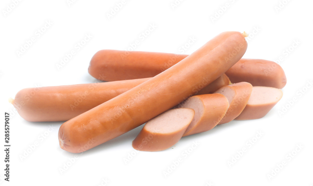 Frankfurter sausage isolated on white background Frankfurter sausage isolated on white background