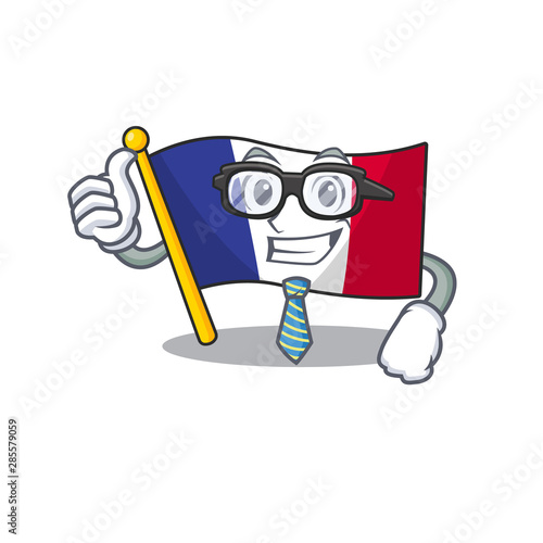 Businessman flag france isolated with the mascot