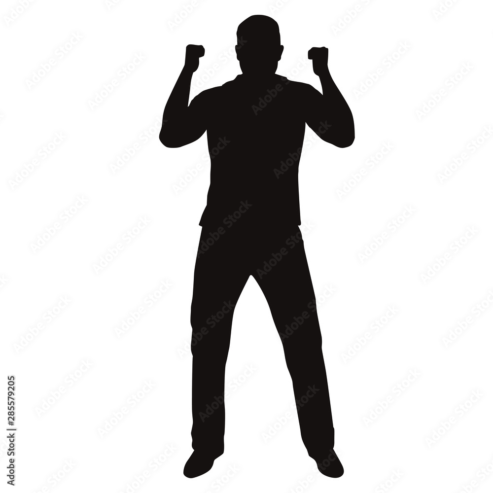 Happy Man Raise Their Hands Silhouette Happy Man Raise Their Hands Silhouette