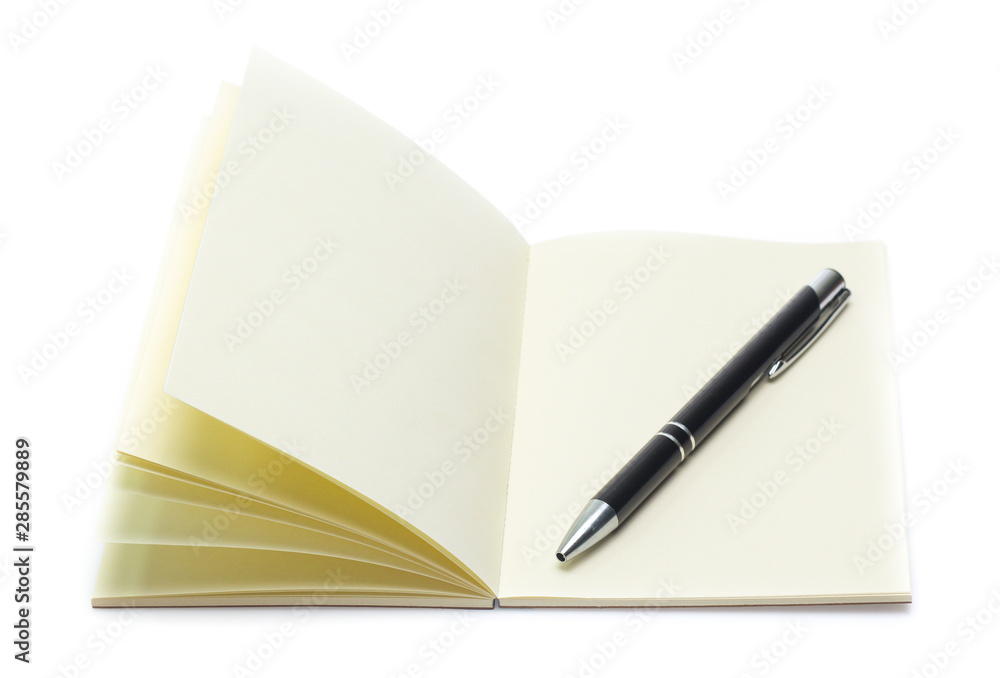 brown note book with black pen brown note book with black pen