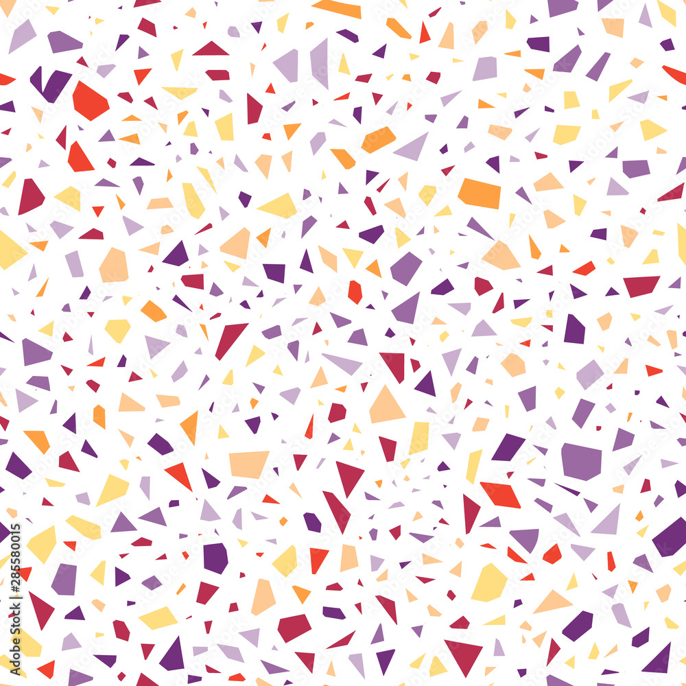 Terrazzo style mosaic background. Vector seamless pattern.