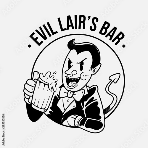 Demon drink beers bar logo