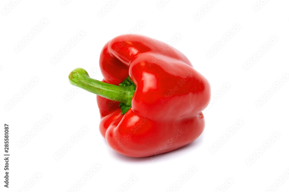 Red peppers On the side colurful isolated on white background