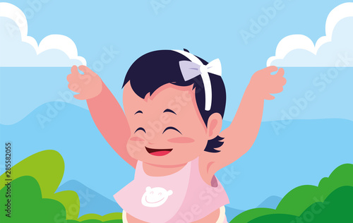 smiling cute baby girl sitting