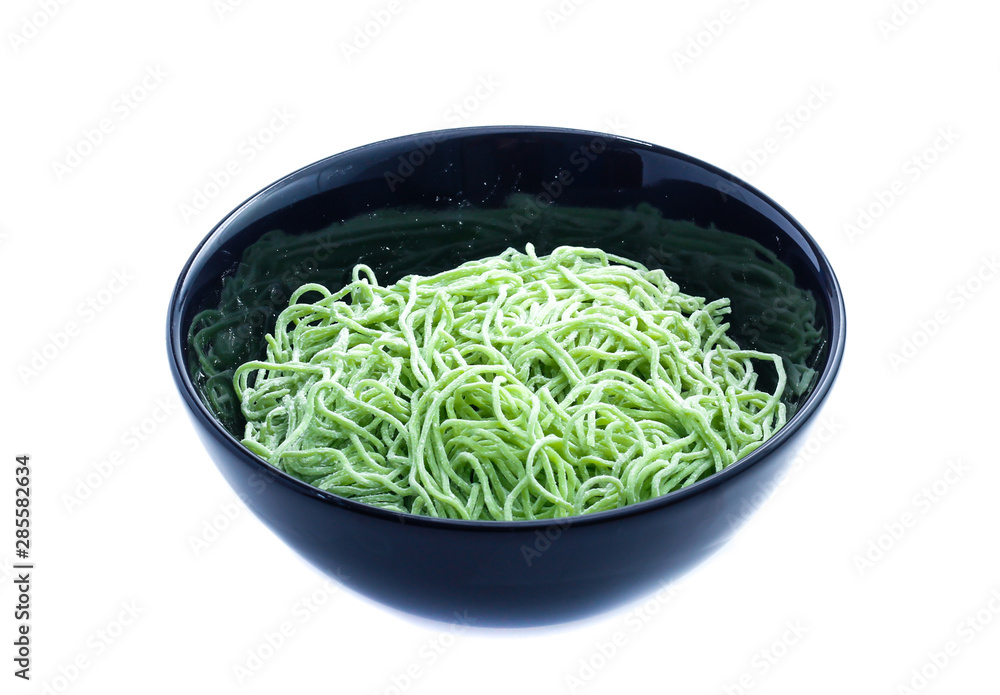green noodle isolated on white green noodle isolated on white