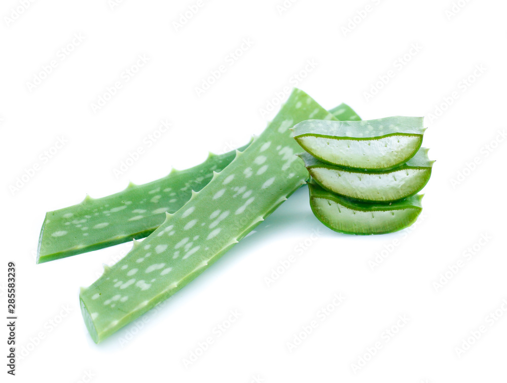 Aloe Vera sliced isolated on white background Aloe Vera sliced isolated on white background