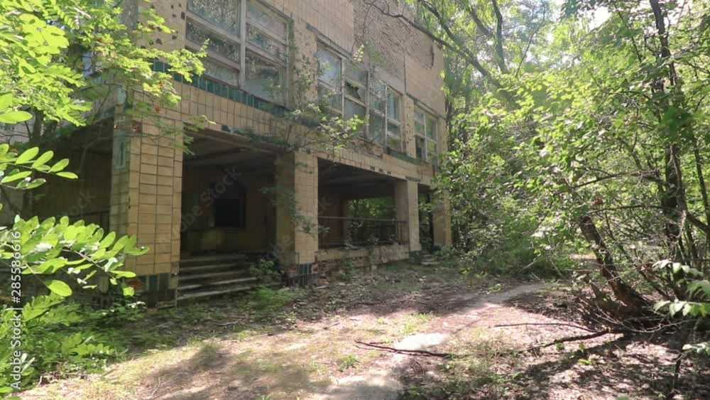 Old abandoned hospital in the city of Pripyat, Ukraine. Consequences of a nuclear explosion at the Chernobyl nuclear power plant. Old abandoned hospital in the city of Pripyat, Ukraine. Consequences of a nuclear explosion at the Chernobyl nuclear power plant.