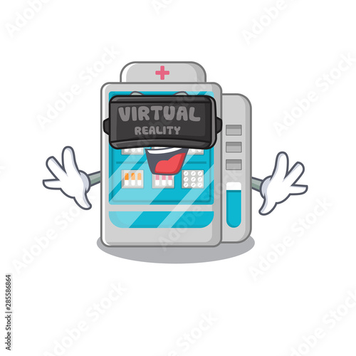 Virtual reality medicines vending machine isolated the cartoon photo