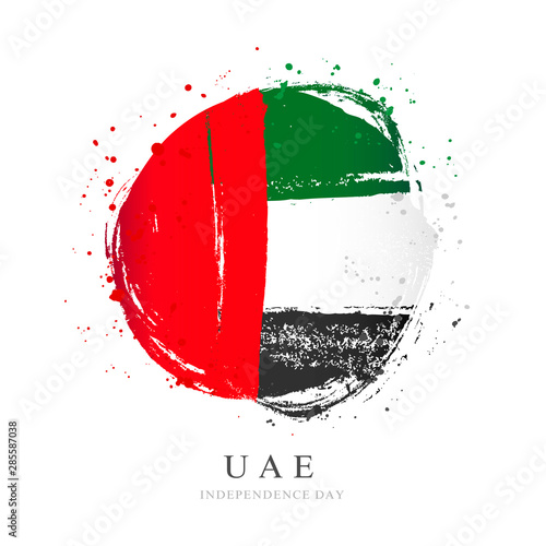 UAE flag in the shape of a big circle. Vector illustration