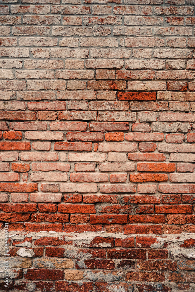 Obraz premium Old red brick wall textures and backgrounds
