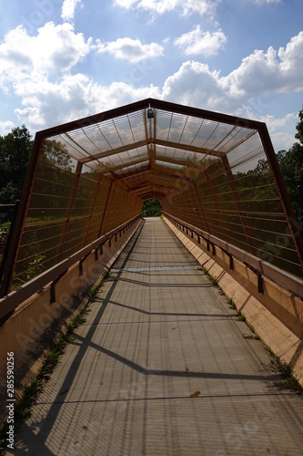 Beautiful Designed Fenced bridge over a road © Aaron