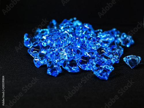 Blue stone on a black background