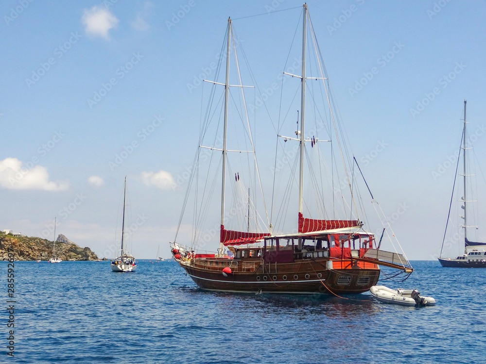 ocean with sailboats