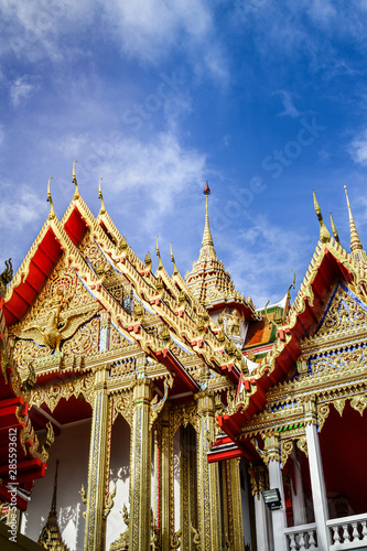 Lahan Temple, Bang Bua Thong, with the main Buddha image in the chapel is the Sukhothai Art Buddha image.