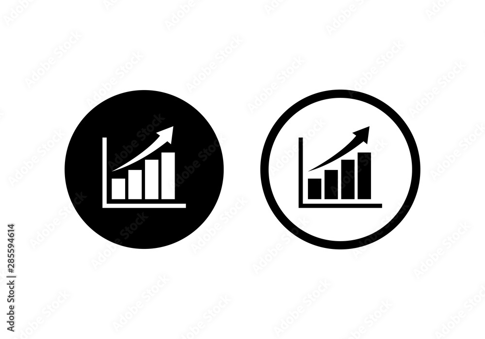 Growing graph icon symbol vector Growing graph icon symbol vector