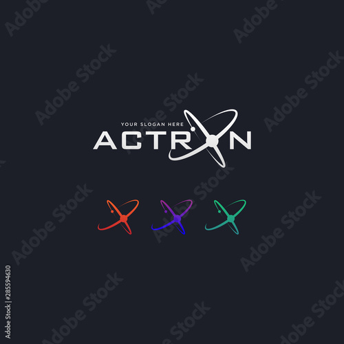 Abstract futuristic orbit tech, science, internet, logo template