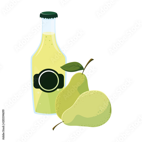 juice bottle fresh fruit pears