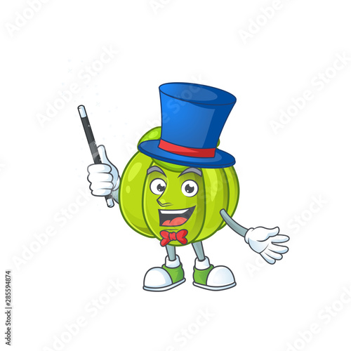 Magician green pumpkin on the cartoon character