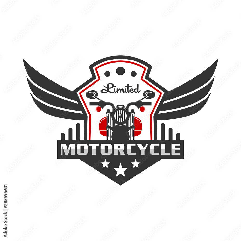 retro or vintage motorcycle emblem logo design