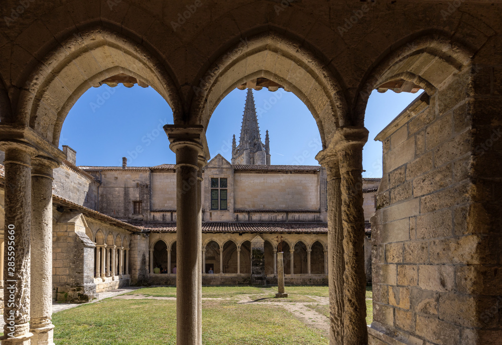  Medieval French Cloisters at the Collegiale church of Saint Emilion, France