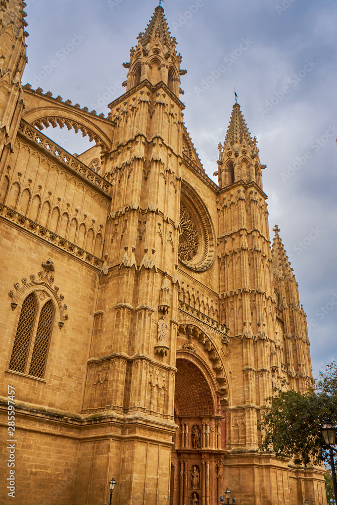 Detailled Catedral-Basílica de Santa María de Mallorca in Palma