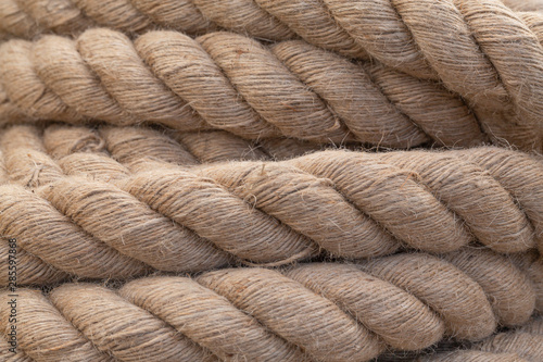 Industrial rope. Close-up rope as background - texture. 