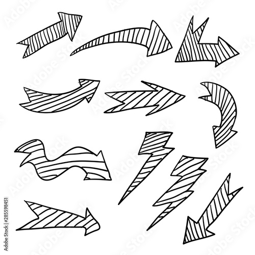 doodle arrow collection hand drawn cartoon style
