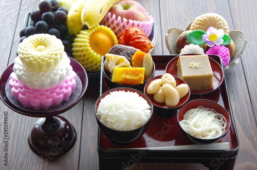 お供え膳　御霊供膳　果物とお供え