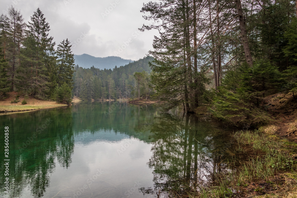 The lake Fernsteinsee in Alps, Austria The lake Fernsteinsee in Alps, Austria