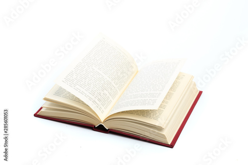 open vintage book isolated on a white background .