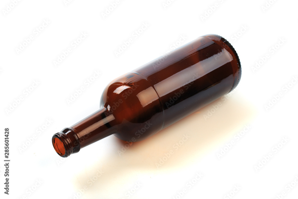 .empty beer bottle on a white background .empty beer bottle on a white background