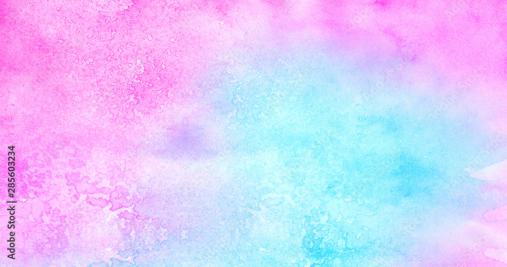 Watercolor paper textured ink effect grungy wet pastel illustration for design. Modern creative smeared blue, purple and pink shades aquarelle background for vintage card, retro template Watercolor paper textured ink effect grungy wet pastel illustration for design. Modern creative smeared blue, purple and pink shades aquarelle background for vintage card, retro template