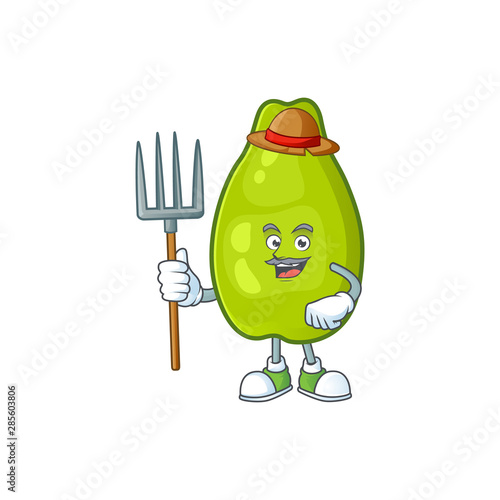 Farmer cute papaya on a white background